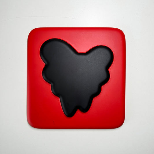Heart Black on Red
