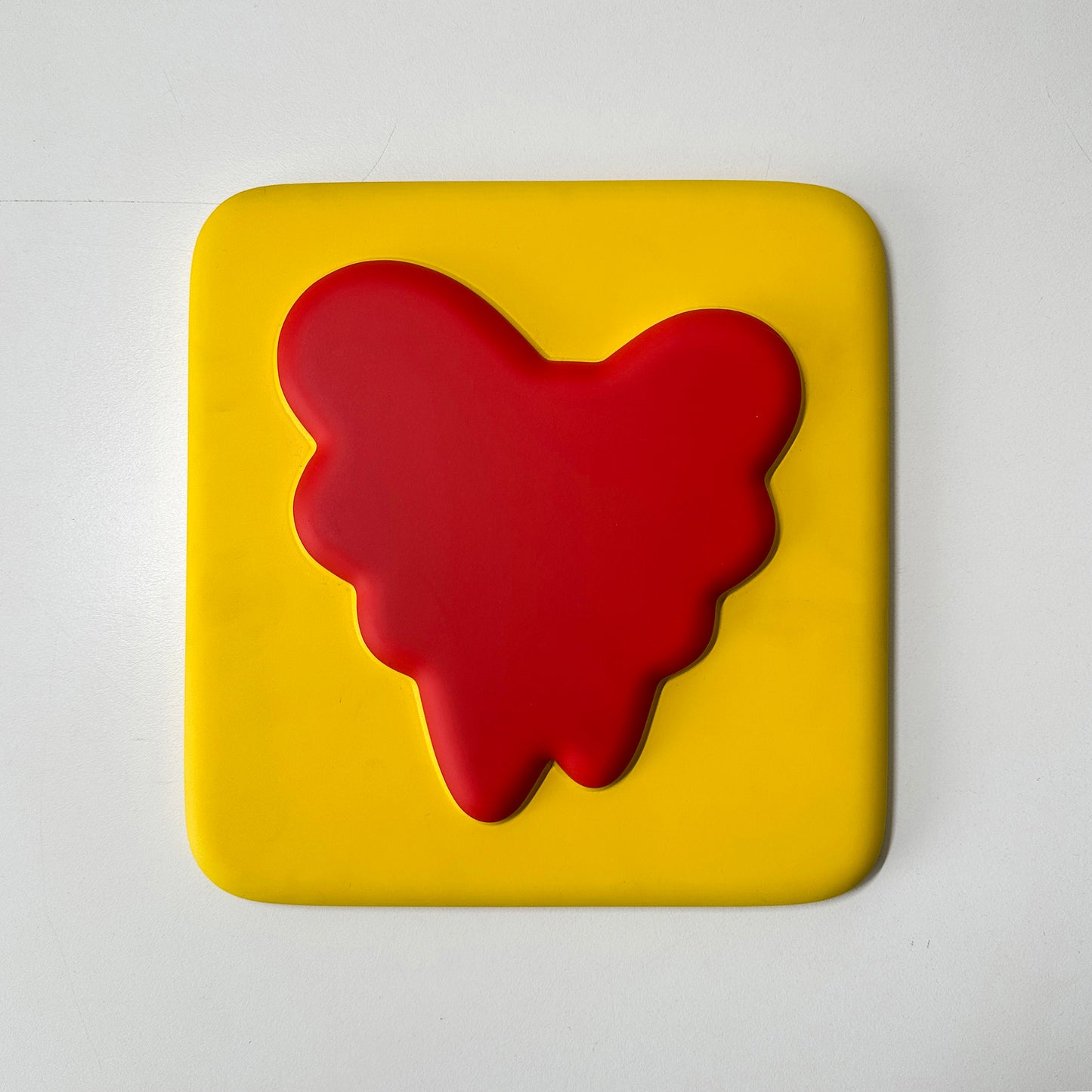Heart Red on Yellow